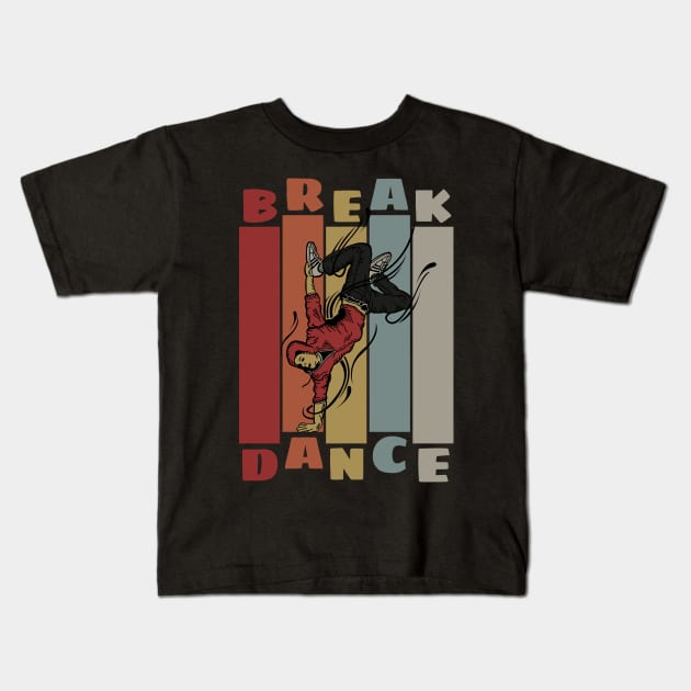 Breakdance Retro Kids T-Shirt by ninarts